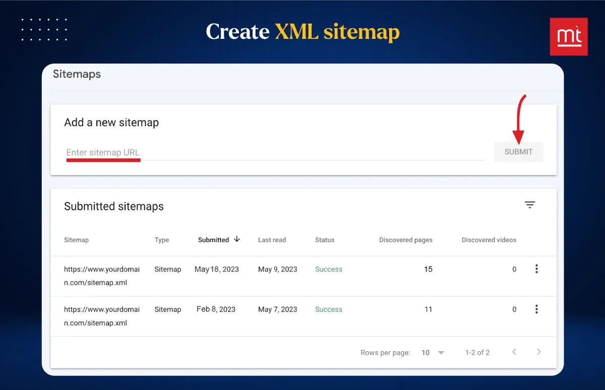 Create XML sitemap